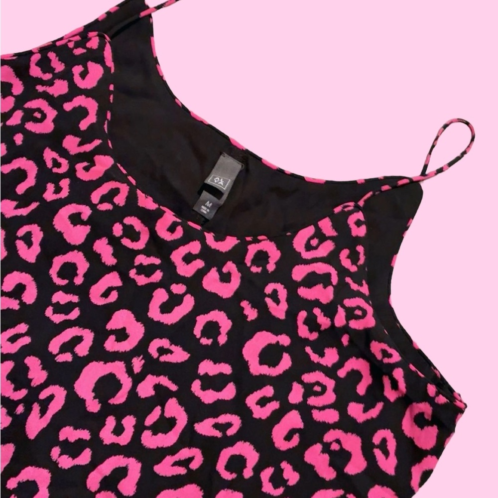 Alya Pink and Black Leopard Print Mini Dress